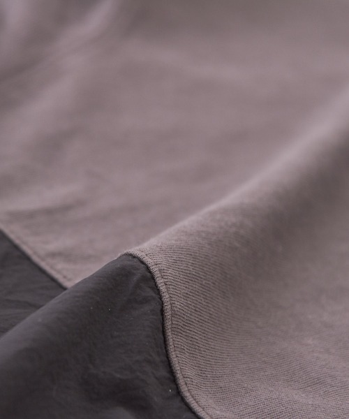 CUBE SUGAR（キューブシュガー）の「ナイロン×カットソーライン入りドルマンスリーブＴシャツ（Tシャツ/カットソー・レディース・スミクロ/ナチュラル/ベージュ/カーキ・M）」の8枚目の写真