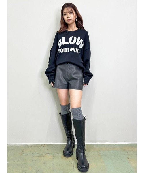 EGOIST（エゴイスト）の「ロゴ刺繍ニットプルオーバー（ニット/セーター・レディース・ブラック/ホワイト/ブラウン・FREE）」の21枚目の写真