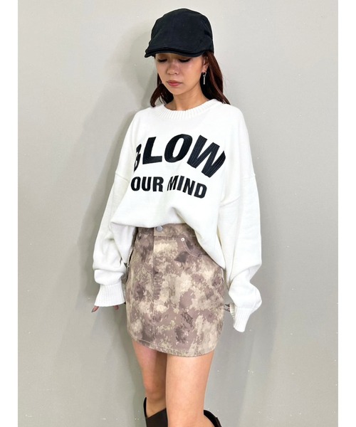 EGOIST（エゴイスト）の「ロゴ刺繍ニットプルオーバー（ニット/セーター・レディース・ブラック/ホワイト/ブラウン・FREE）」の22枚目の写真