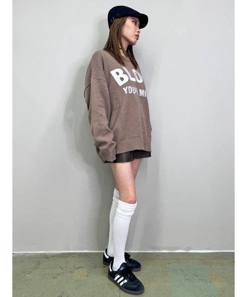 EGOIST（エゴイスト）の「ロゴ刺繍ニットプルオーバー（ニット/セーター・レディース・ブラック/ホワイト/ブラウン・FREE）」の7枚目の写真