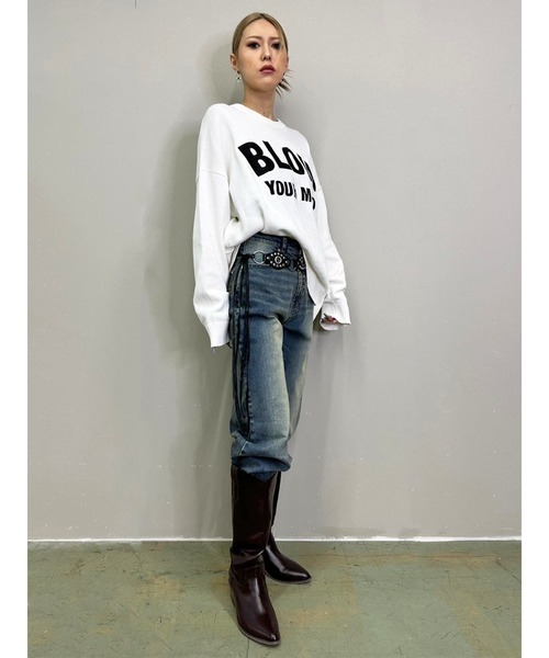 EGOIST（エゴイスト）の「ロゴ刺繍ニットプルオーバー（ニット/セーター・レディース・ブラック/ホワイト/ブラウン・FREE）」の10枚目の写真