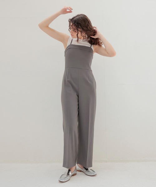 DRESSLAVE（ドレスレイブ）の「B7 / dry calze cami combinaison(ドライカルゼコンビネゾン)（サロペット/オーバーオール・レディース・ベージュ/グレー・38）」の4枚目の写真