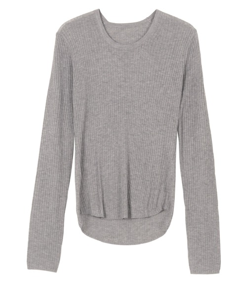KOBE LETTUCE（コウベレタス）の「[ M L ]深Uネックシアーリブニットトップス（ニット/セーター・レディース・ピンク/イエロー/ベージュ/ブラック系/グレー・L/M）」の10枚目の写真