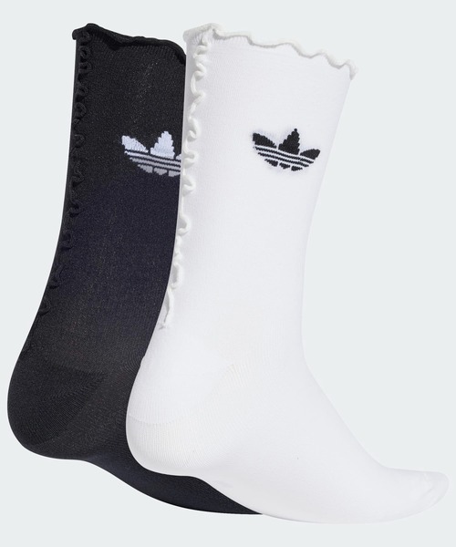 adidas（アディダス）の「ラッフルソックス 2足組 / アディダスオリジナルス adidas Originals（ソックス/靴下・レディース・ホワイト×ブラック/グレー/ピンク・kids-XXL/LARGE/MEDIUM/SMALL/X-LARGE）」の4枚目の写真