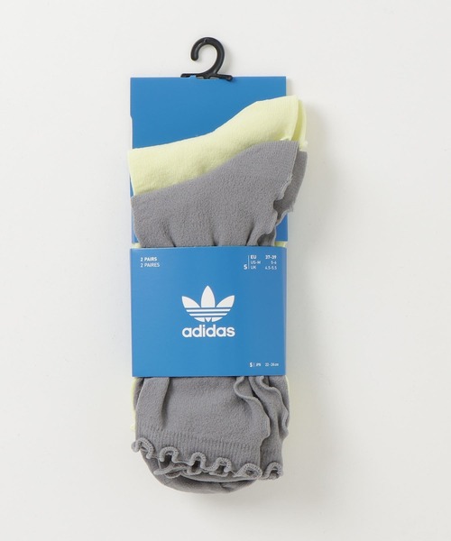 adidas（アディダス）の「ラッフルソックス 2足組 / アディダスオリジナルス adidas Originals（ソックス/靴下・レディース・ホワイト×ブラック/グレー/ピンク・kids-XXL/LARGE/MEDIUM/SMALL/X-LARGE）」の9枚目の写真
