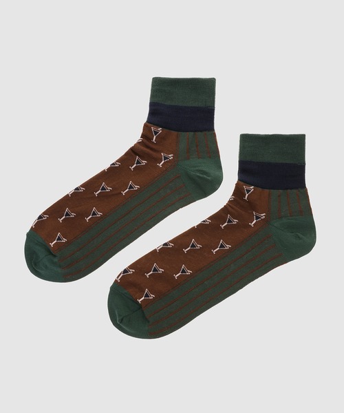 kolor BEACON（カラービーコン）の「25SBM- A06536（ソックス/靴下・メンズ・ブラウン/グリーン・FREE）」の2枚目の写真