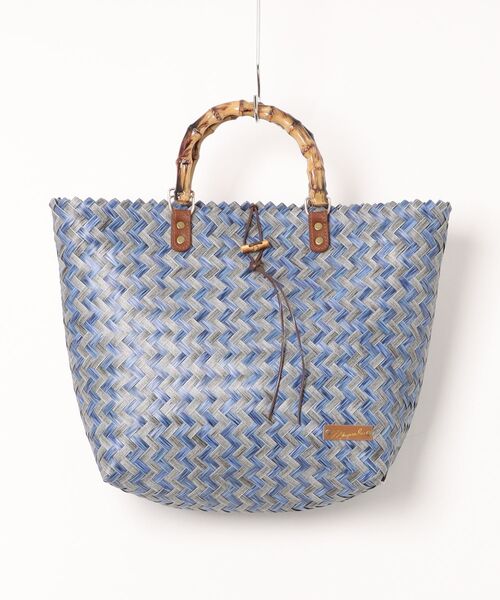 Maunaloa(マウナロア)の「【Maunaloa】ハンドルかごバッグ M(かごバッグ・レディース・グレー/ホワイト/ブラックミックス/ブルー系その他・FREE)」の4枚目の写真