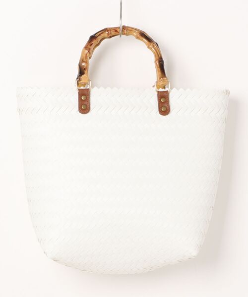 Maunaloa(マウナロア)の「【Maunaloa】ハンドルかごバッグ M(かごバッグ・レディース・グレー/ホワイト/ブラックミックス/ブルー系その他・FREE)」の6枚目の写真