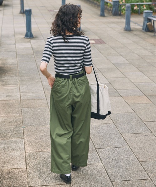 MONO-MART LADY'S（モノマートレディース）の「マルチボーダー フライス コンパクトトップス（Tシャツ/カットソー・レディース・ブラウン/ボルドー/ブラック・FREE）」の11枚目の写真