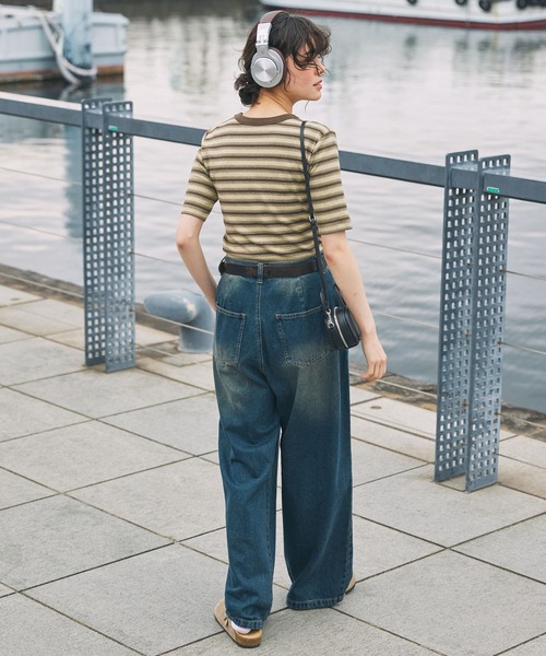 MONO-MART LADY'S（モノマートレディース）の「マルチボーダー フライス コンパクトトップス（Tシャツ/カットソー・レディース・ブラウン/ボルドー/ブラック・FREE）」の20枚目の写真