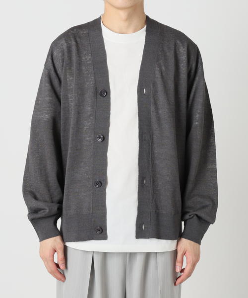 EDIFICE（エディフィス）の「E. リネン ブライトシアー カーディガン（カーディガン/ボレロ・メンズ・グレー/ネイビー/グリーン/ホワイト・LARGE/MEDIUM）」の11枚目の写真