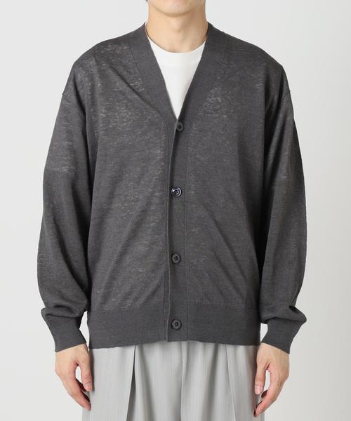 EDIFICE（エディフィス）の「E. リネン ブライトシアー カーディガン（カーディガン/ボレロ・メンズ・グレー/ネイビー/グリーン/ホワイト・LARGE/MEDIUM）」の12枚目の写真