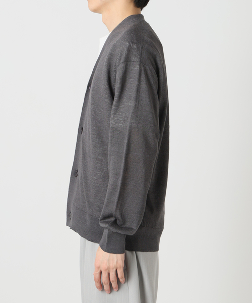 EDIFICE（エディフィス）の「E. リネン ブライトシアー カーディガン（カーディガン/ボレロ・メンズ・グレー/ネイビー/グリーン/ホワイト・LARGE/MEDIUM）」の13枚目の写真