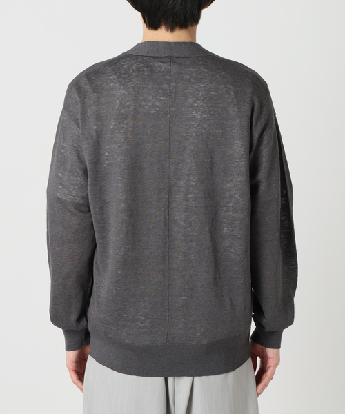 EDIFICE（エディフィス）の「E. リネン ブライトシアー カーディガン（カーディガン/ボレロ・メンズ・グレー/ネイビー/グリーン/ホワイト・LARGE/MEDIUM）」の14枚目の写真