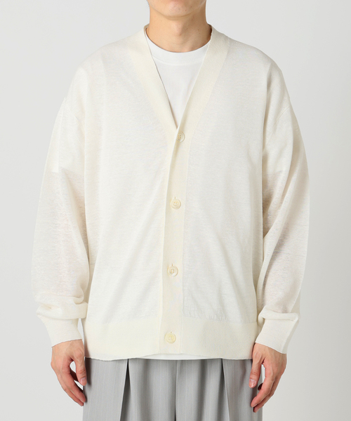 EDIFICE（エディフィス）の「E. リネン ブライトシアー カーディガン（カーディガン/ボレロ・メンズ・グレー/ネイビー/グリーン/ホワイト・LARGE/MEDIUM）」の20枚目の写真