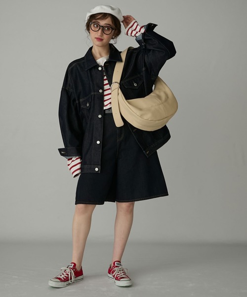 BONLECILL Marche(ボンルシールマルシェ)の「【BONLECILL Marche】ワイドベルトムーンバッグ/ショルダーバッグ(ショルダーバッグ・レディース・キャメル/ブラック/アイボリー・FREE)」の8枚目の写真