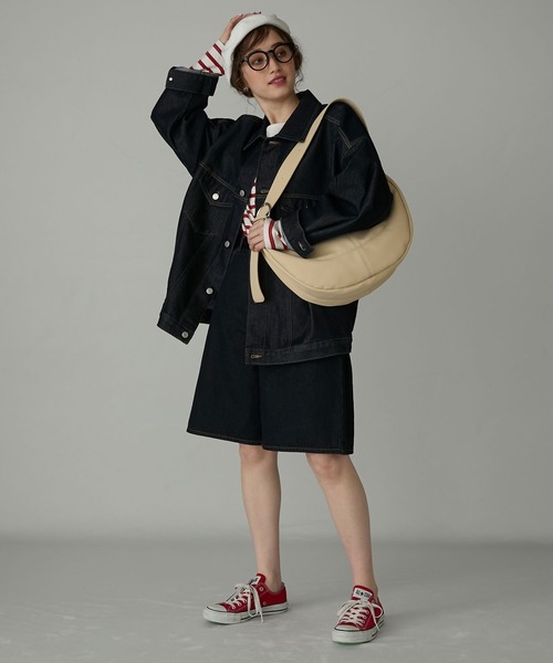 BONLECILL Marche(ボンルシールマルシェ)の「【BONLECILL Marche】ワイドベルトムーンバッグ/ショルダーバッグ(ショルダーバッグ・レディース・キャメル/ブラック/アイボリー・FREE)」の9枚目の写真