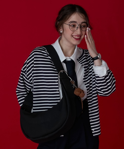 BONLECILL Marche(ボンルシールマルシェ)の「【BONLECILL Marche】ワイドベルトムーンバッグ/ショルダーバッグ(ショルダーバッグ・レディース・キャメル/ブラック/アイボリー・FREE)」の10枚目の写真