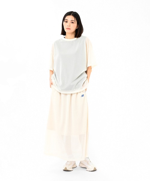 NEW BALANCE(ニューバランス)の「メッシュショートスリーブTシャツ(Tシャツ/カットソー・レディース・クリアグリーン/ブラック/オフホワイト・X-LARGE/LARGE/MEDIUM/SMALL)」の5枚目の写真