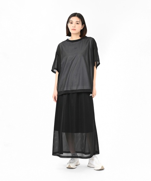ニューバランス new balanceメッシュショートスリーブシャツ S メッシュショートスリーブTシャツ（Tシャツ/カットソー）｜New