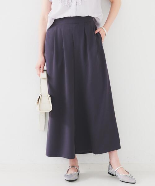 UNTITLED(アンタイトル)の「【セットアップ可/接触冷感/イージーケア】リラクミスト タックワイドパンツ(その他パンツ・レディース・ベージュ/ネイビー/ブラック/チャコールグレー・00/01/02/03/04/42/44/46/48/50)」の1枚目の写真