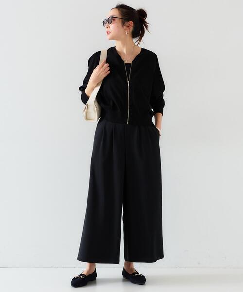 UNTITLED(アンタイトル)の「【セットアップ可/接触冷感/イージーケア】リラクミスト タックワイドパンツ(その他パンツ・レディース・ベージュ/ネイビー/ブラック/チャコールグレー・00/01/02/03/04/42/44/46/48/50)」の10枚目の写真