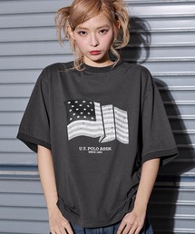 U.S. POLO ASSN. /ユーエスポロアッスン 別注 ヴィンテージ加工天竺グラフィックフラッグTシャツ【UNISEX】