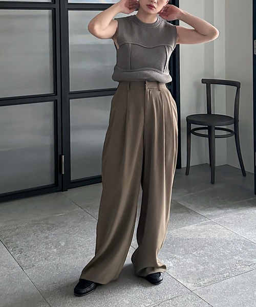 feepur（フェピュール）の「【ハンドウォッシャブル】ビスチェライクニットタンク（タンクトップ・レディース・杢グレー/チャコールグレー/アイボリー・MEDIUM）」の11枚目の写真