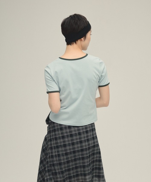 eL(エル)の「【eL】Ringer Tee SS/321311(Tシャツ/カットソー・レディース・ライトブルー/オフホワイト/ネイビー・FREE)」の16枚目の写真