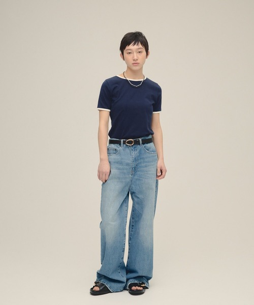 eL(エル)の「【eL】Ringer Tee SS/321311(Tシャツ/カットソー・レディース・ライトブルー/オフホワイト/ネイビー・FREE)」の18枚目の写真