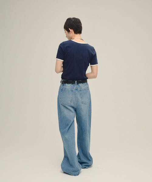 eL(エル)の「【eL】Ringer Tee SS/321311(Tシャツ/カットソー・レディース・ライトブルー/オフホワイト/ネイビー・FREE)」の19枚目の写真