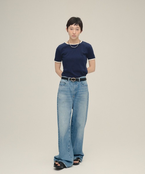 eL(エル)の「【eL】Ringer Tee SS/321311(Tシャツ/カットソー・レディース・ライトブルー/オフホワイト/ネイビー・FREE)」の21枚目の写真