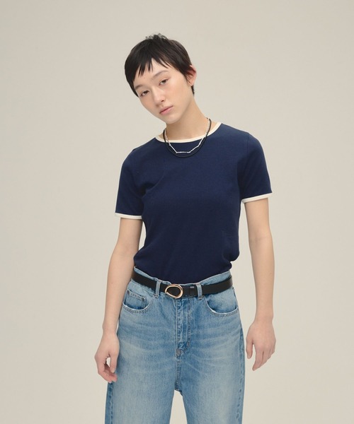 eL(エル)の「【eL】Ringer Tee SS/321311(Tシャツ/カットソー・レディース・ライトブルー/オフホワイト/ネイビー・FREE)」の22枚目の写真