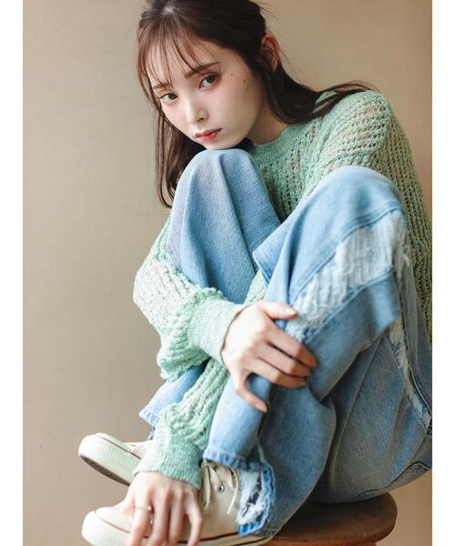 so4u（ソーフォーユー）の「ダメージデニムパンツ（その他パンツ・レディース・ブルー/サックスブルー・S/M）」の4枚目の写真