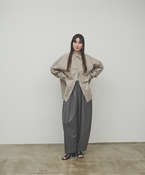 Lutim by u(ルチバイユー)の「Regiment stripe overshirt / レジメントストライプオーバーシャツ(シャツ/ブラウス・レディース・ナチュラル/ブルー・FREE)」の8枚目の写真