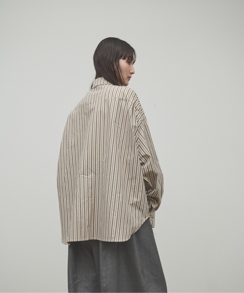 Lutim by u(ルチバイユー)の「Regiment stripe overshirt / レジメントストライプオーバーシャツ(シャツ/ブラウス・レディース・ナチュラル/ブルー・FREE)」の12枚目の写真