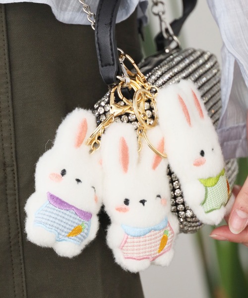 セール】ウサギぬいぐるみキーホルダー 3P（キーホルダー