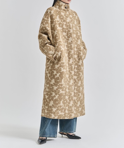 louren】flower mole jacquard coat