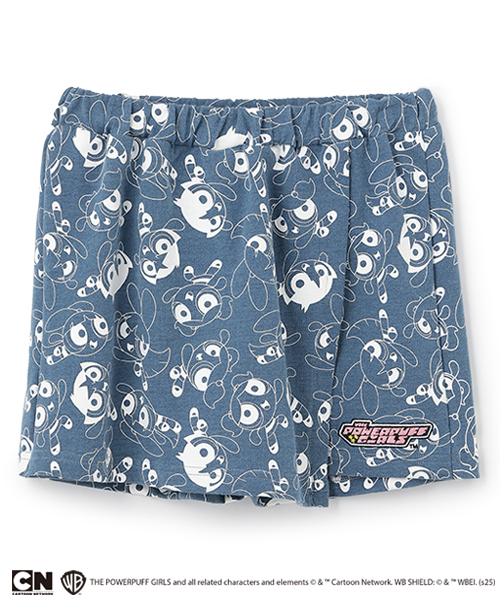 X-girl Stages（エックスガールステージス）の「【パワーパフ ガールズ】総柄ショートパンツ（その他パンツ・キッズ・ブラック/ブルー・130cm/140cm/90cm/120cm/100cm/110cm）」の2枚目の写真