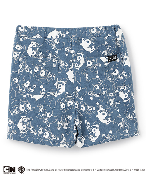 X-girl Stages（エックスガールステージス）の「【パワーパフ ガールズ】総柄ショートパンツ（その他パンツ・キッズ・ブラック/ブルー・130cm/140cm/90cm/120cm/100cm/110cm）」の3枚目の写真