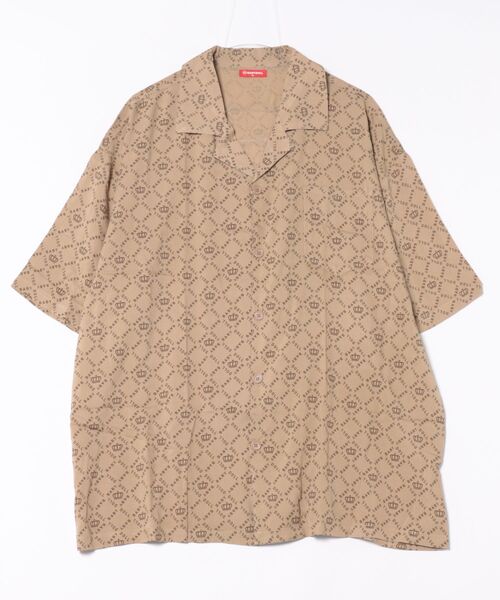 BABYDOLL(ベビードール)の「親子お揃い ロゴ総柄シャツ 0342A 【ボトムス別売】(シャツ/ブラウス・メンズ・ベージュ・M/L/XL)」の3枚目の写真