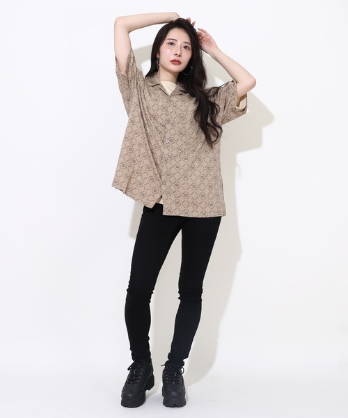 BABYDOLL(ベビードール)の「親子お揃い ロゴ総柄シャツ 0342A 【ボトムス別売】(シャツ/ブラウス・メンズ・ベージュ・M/L/XL)」の6枚目の写真