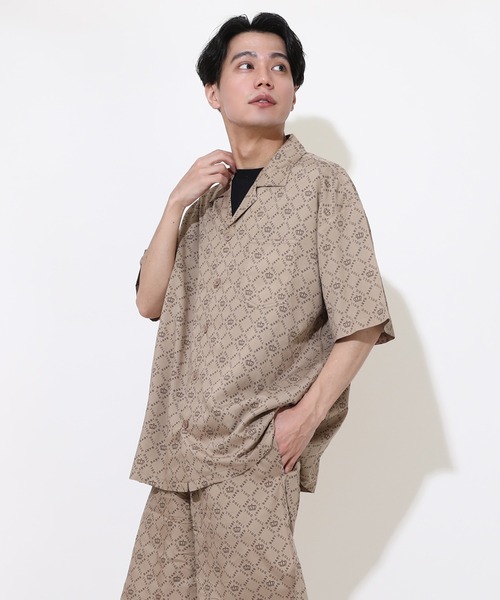 BABYDOLL(ベビードール)の「親子お揃い ロゴ総柄シャツ 0342A 【ボトムス別売】(シャツ/ブラウス・メンズ・ベージュ・M/L/XL)」の10枚目の写真
