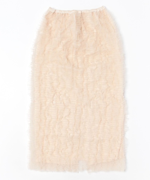 HONEY MI HONEY（ハニーミーハニー）の「tulle frill straight skirt（スカート・レディース・ブラック/ベージュ/ピンク/グレー・FREE）」の18枚目の写真