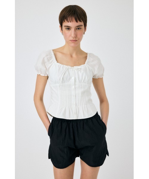 MOUSSY PIN TUCK FIT ブラウス ホワイト セール】PIN TUCK FIT ブラウス（シャツ/ブラウス）｜MOUSSY（マウジー