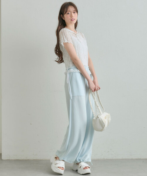 OLIVE des OLIVE（オリーブデオリーブ）の「ウエストフリルスウェットパンツ（スウェットパンツ・レディース・サックスブルー/トップグレー/ネイビー・FREE）」の16枚目の写真