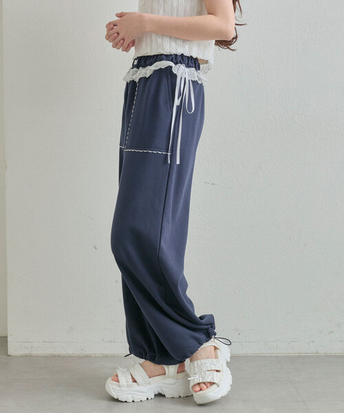 OLIVE des OLIVE（オリーブデオリーブ）の「ウエストフリルスウェットパンツ（スウェットパンツ・レディース・サックスブルー/トップグレー/ネイビー・FREE）」の18枚目の写真