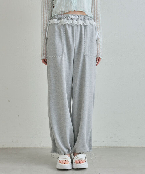 ウエストフリルスウェットパンツ SNSで話題の！】ウエストフリルスウェットパンツ | OLIVE des OLIVE