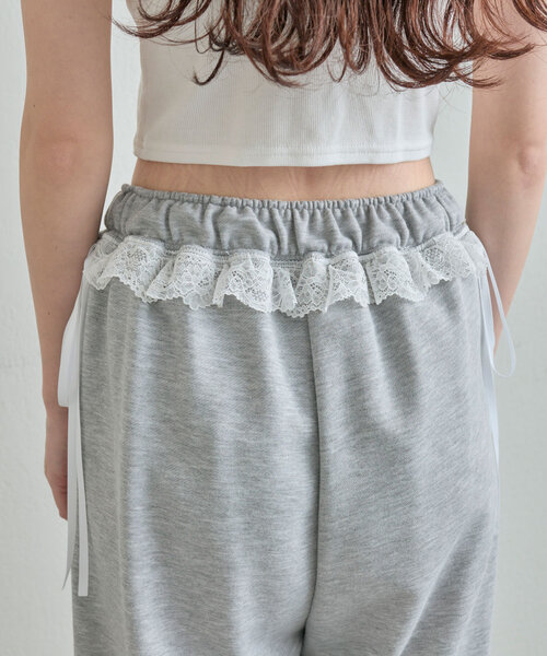 OLIVE des OLIVE（オリーブデオリーブ）の「ウエストフリルスウェットパンツ（スウェットパンツ・レディース・サックスブルー/トップグレー/ネイビー・FREE）」の7枚目の写真
