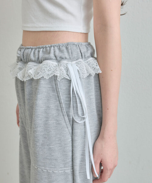 ウエストフリルスウェットパンツ Waist Ruffle Sweatpants/ウエストフリルスウェットパンツ